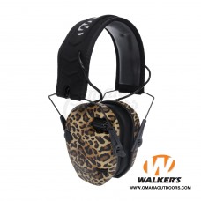 Walker Razor Slim Electronic Muffs Leopard Print